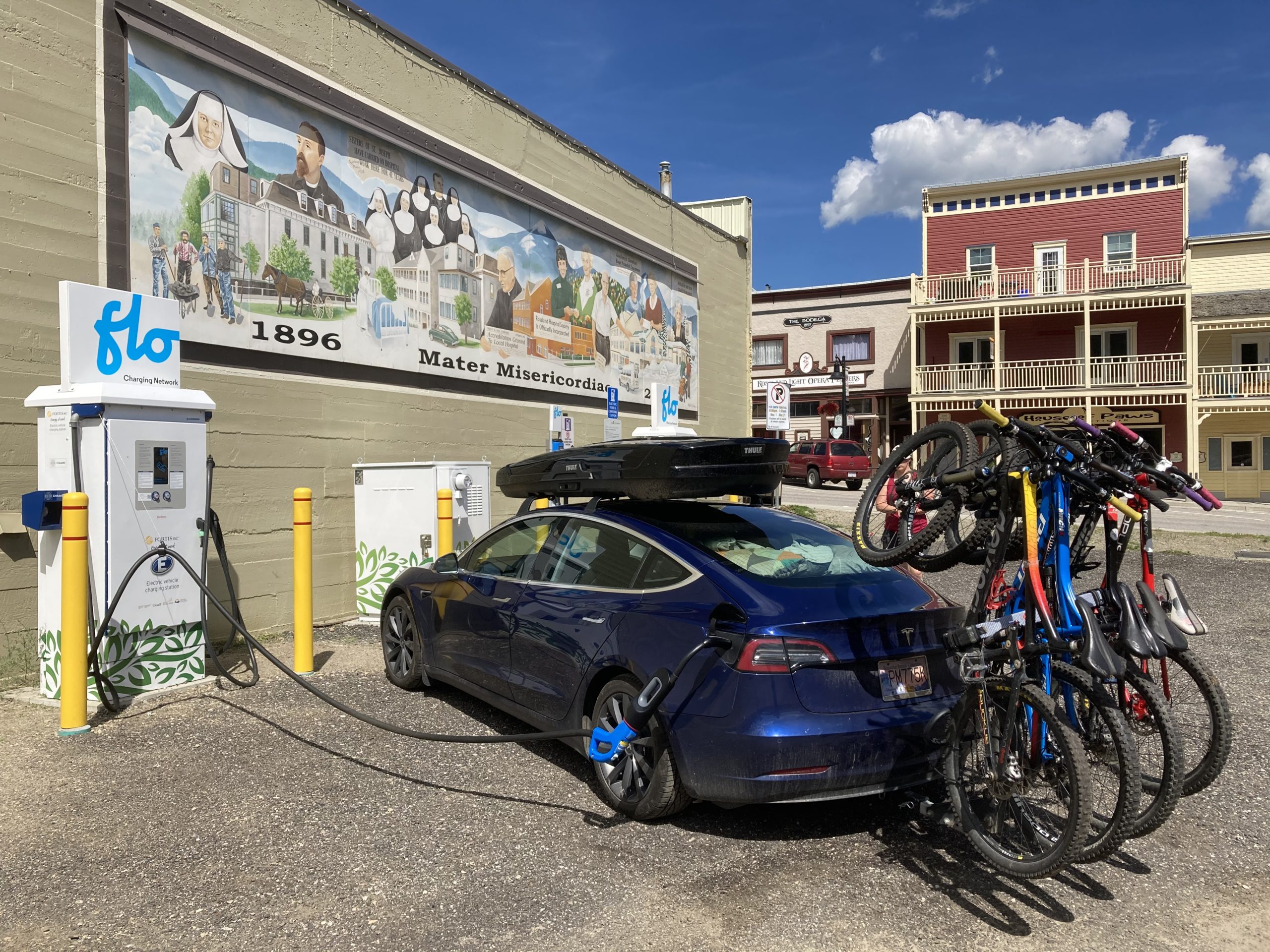 Tesla Model 3 Consumption with Roof Rack and Bike Rack Kootenay EV Family
